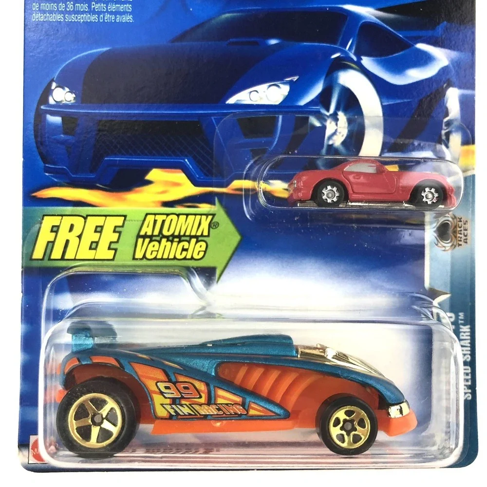 Hot Wheels Track Aces Speed Shark with Atomix Vehicle Diecast 1/64 Scale #155